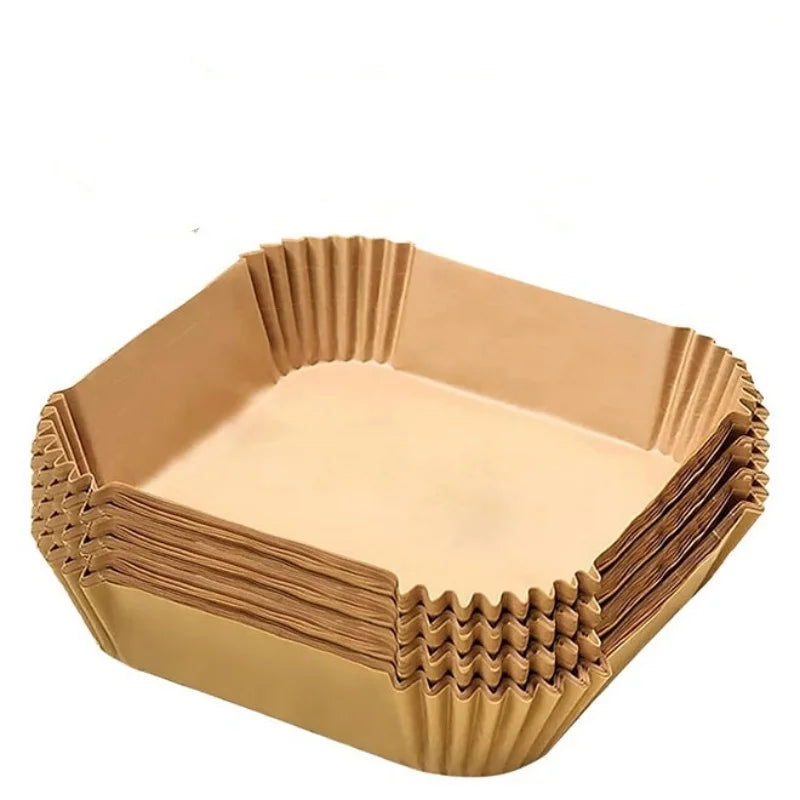 100pcs Square Air Fryer Liners – Non-Stick, Oil & Water-Proof