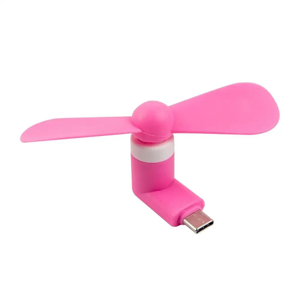 Type-C Portable Mini Phone Fan – USB Cooling MicroFan with Charging Treasure Compatibility