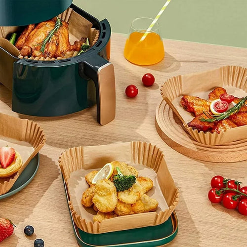 100pcs Square Air Fryer Liners – Non-Stick, Oil & Water-Proof