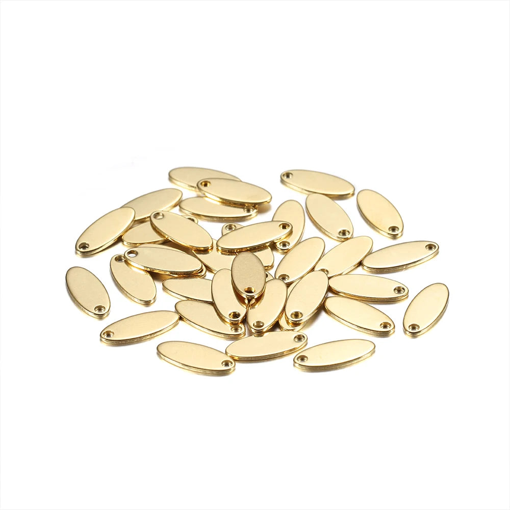 10–50pcs Stainless Steel Round Blank Charms – 6–30mm Dog Tag Pendants for DIY Jewelry