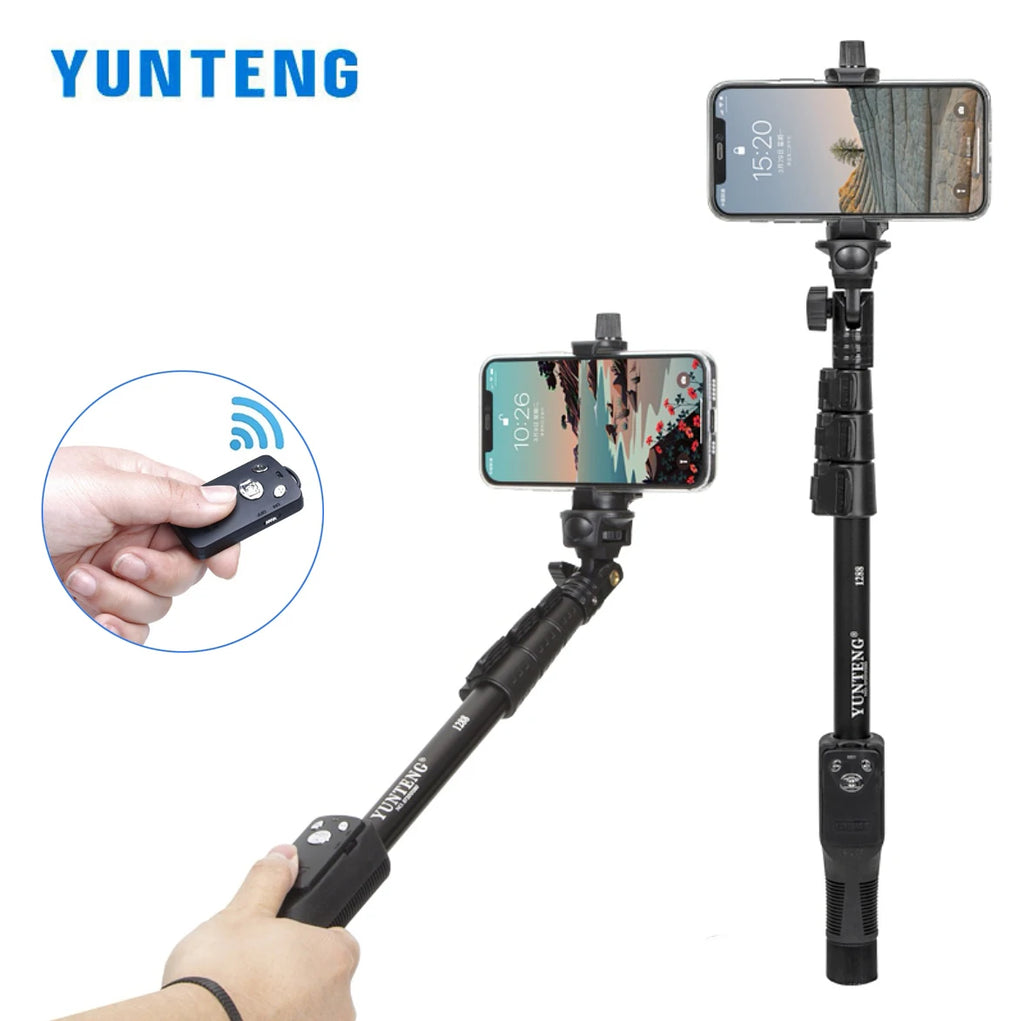 YUNTENG 1288 Selfie Stick Handheld Monopod with Bluetooth Remote – Outdoor Travel Photography Accessory