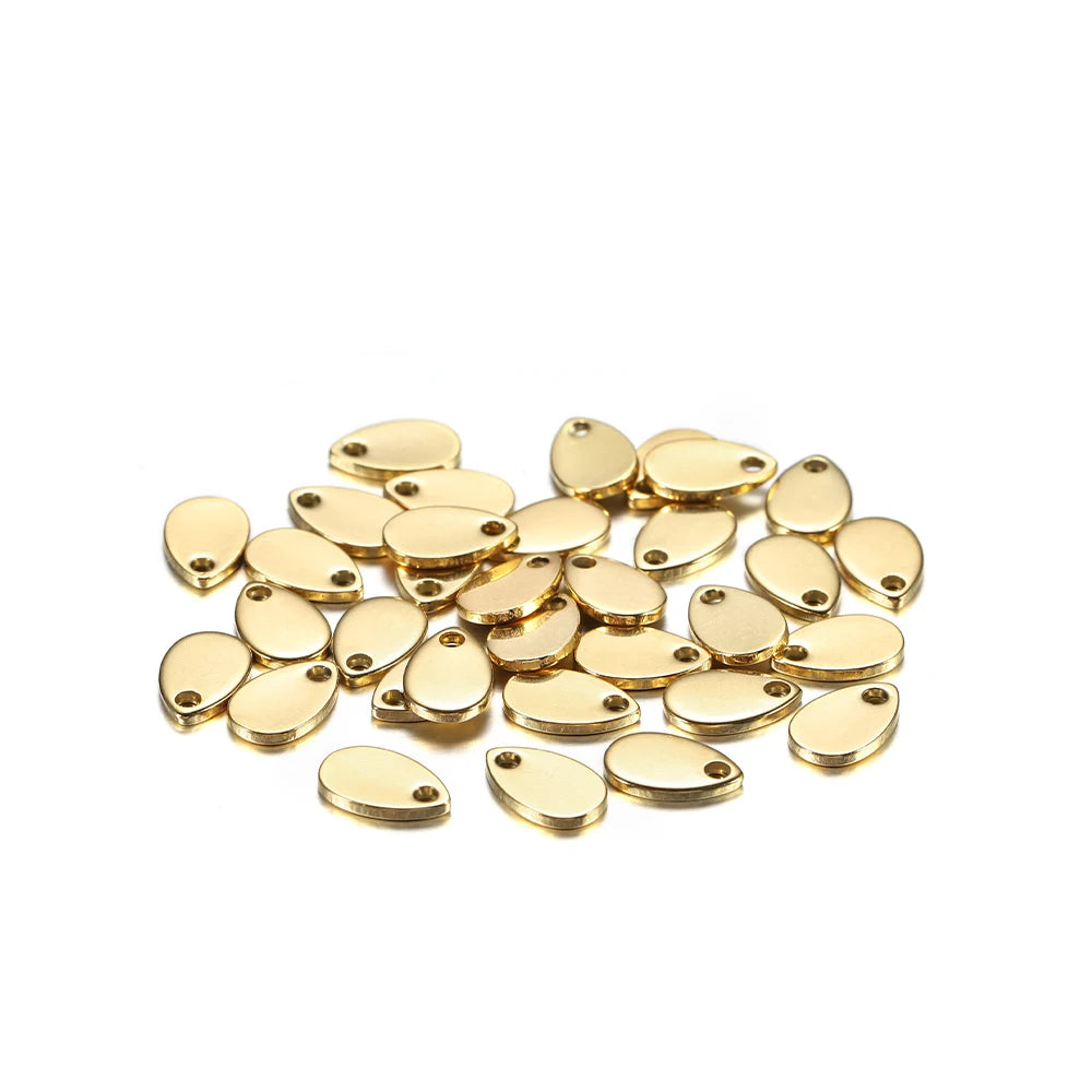 10–50pcs Stainless Steel Round Blank Charms – 6–30mm Dog Tag Pendants for DIY Jewelry