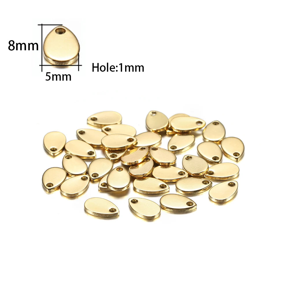 10–50pcs Stainless Steel Round Blank Charms – 6–30mm Dog Tag Pendants for DIY Jewelry