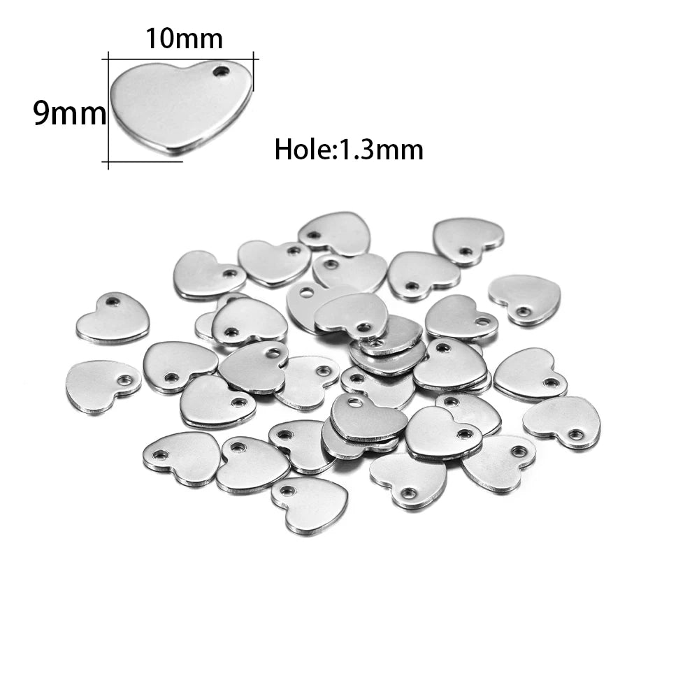 10–50pcs Stainless Steel Round Blank Charms – 6–30mm Dog Tag Pendants for DIY Jewelry