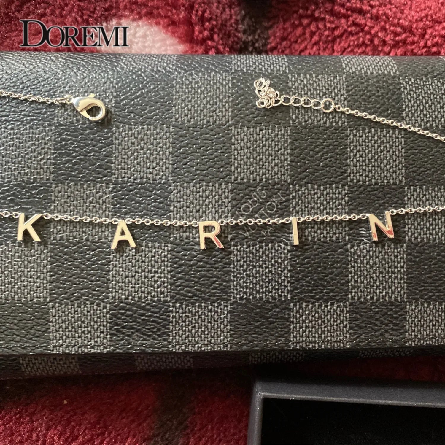DOREMI VOTE Custom Name Necklace – Personalized Pendant with A–Z Letters