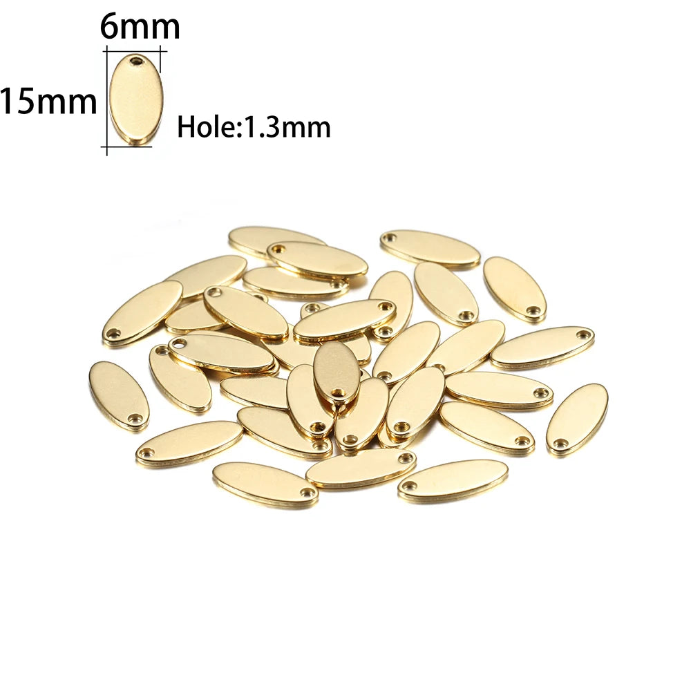 10–50pcs Stainless Steel Round Blank Charms – 6–30mm Dog Tag Pendants for DIY Jewelry