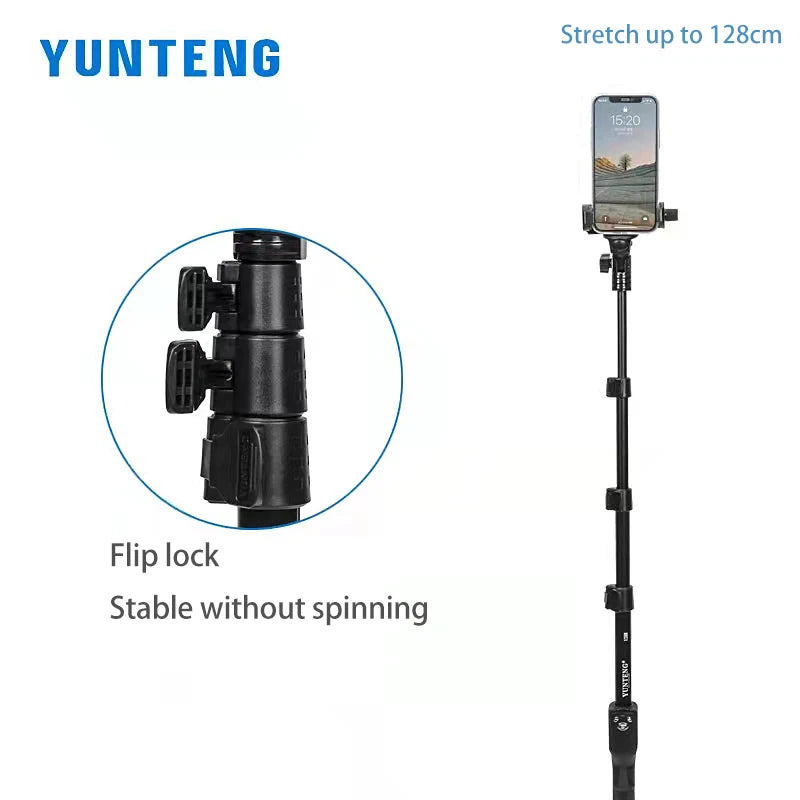 YUNTENG 1288 Selfie Stick Handheld Monopod with Bluetooth Remote – Outdoor Travel Photography Accessory