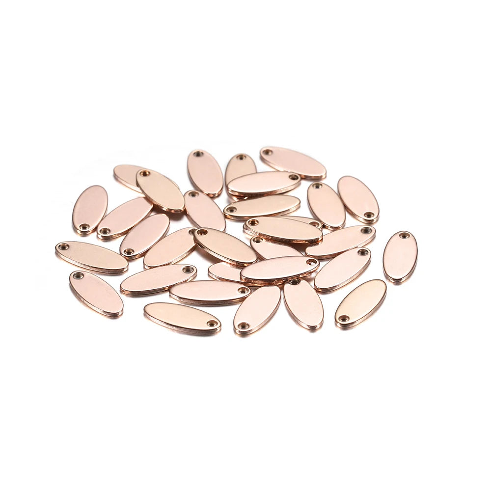 10–50pcs Stainless Steel Round Blank Charms – 6–30mm Dog Tag Pendants for DIY Jewelry