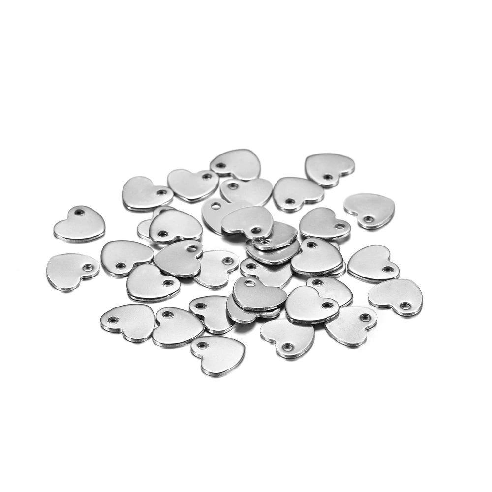 10–50pcs Stainless Steel Round Blank Charms – 6–30mm Dog Tag Pendants for DIY Jewelry