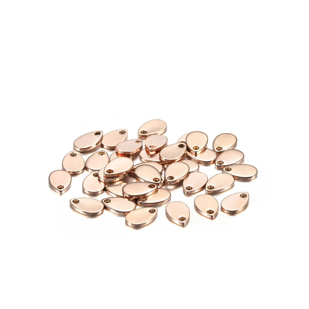 10–50pcs Stainless Steel Round Blank Charms – 6–30mm Dog Tag Pendants for DIY Jewelry