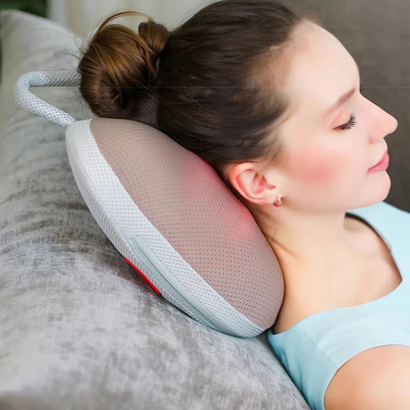 3D Smart Electric Neck & Body Massager Pillow – Wireless Shiatsu with Infrared Heat for Home & Car