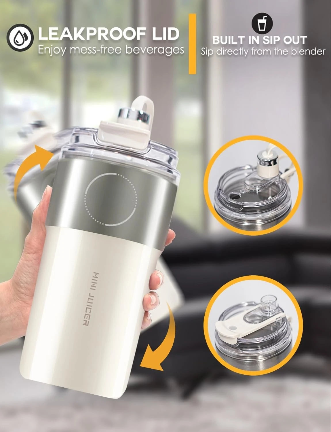 Portable Vacuum Blender – Rechargeable Fruit & Vegetable Mixer with Stainless Steel Blades