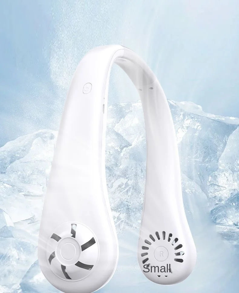 Mini Neck-Mounted Bladeless Fan – 3-Speed Rechargeable Wearable Cooler