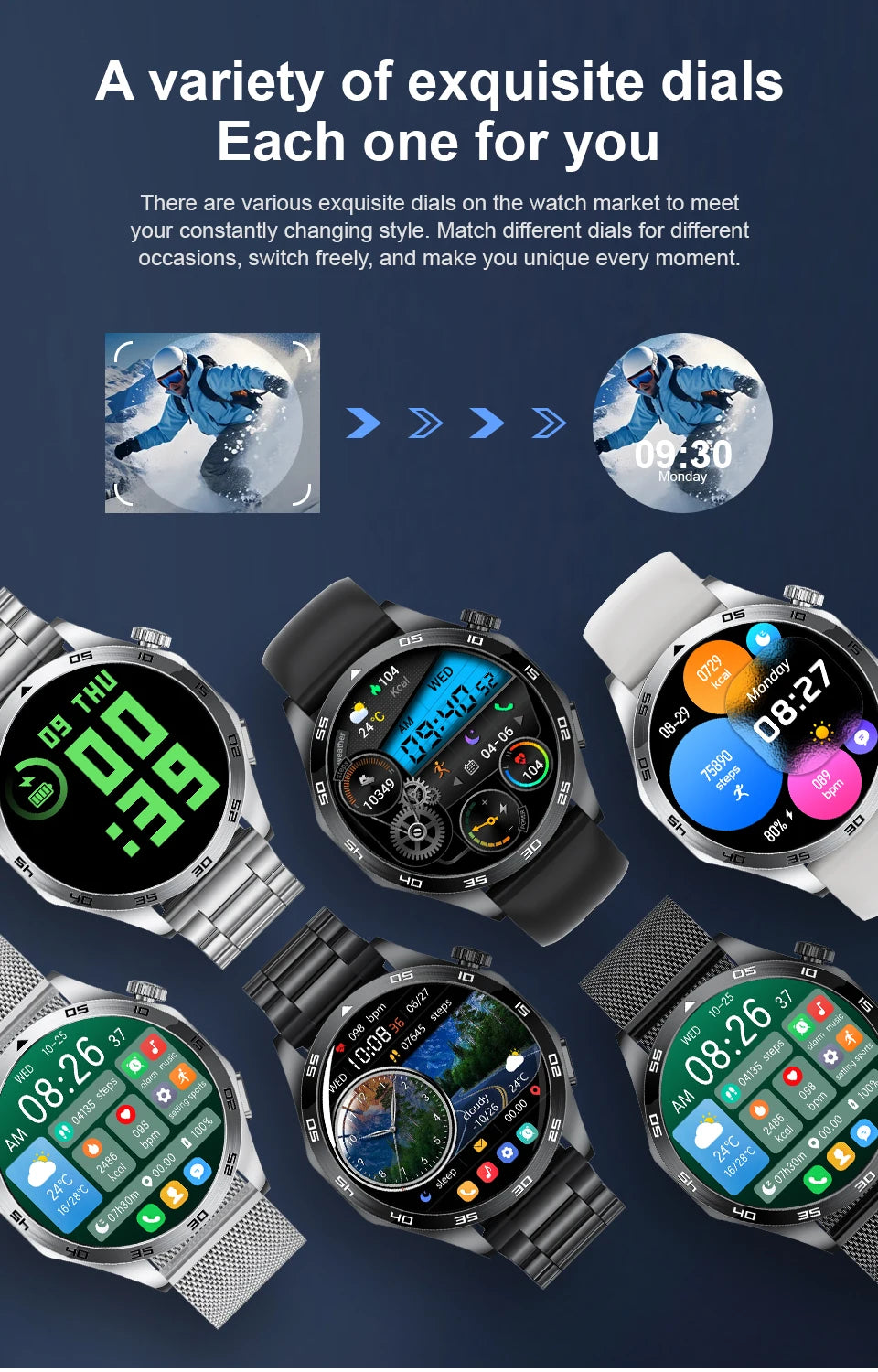 LIGE GT4 Pro Men's Smartwatch – ECG, Heart Rate, Bluetooth Call, Sports & Fitness Tracker for Android & iOS