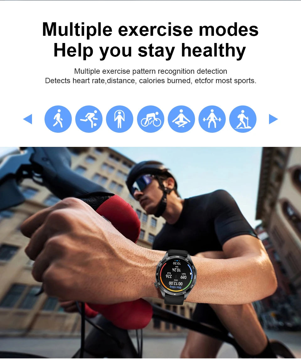LIGE GT4 Pro Men's Smartwatch – ECG, Heart Rate, Bluetooth Call, Sports & Fitness Tracker for Android & iOS
