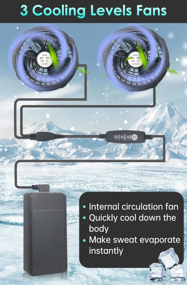 Wearable Cooling Fan for Air Conditioner Vest – Portable Cooling for Hot Work & Outdoor Use