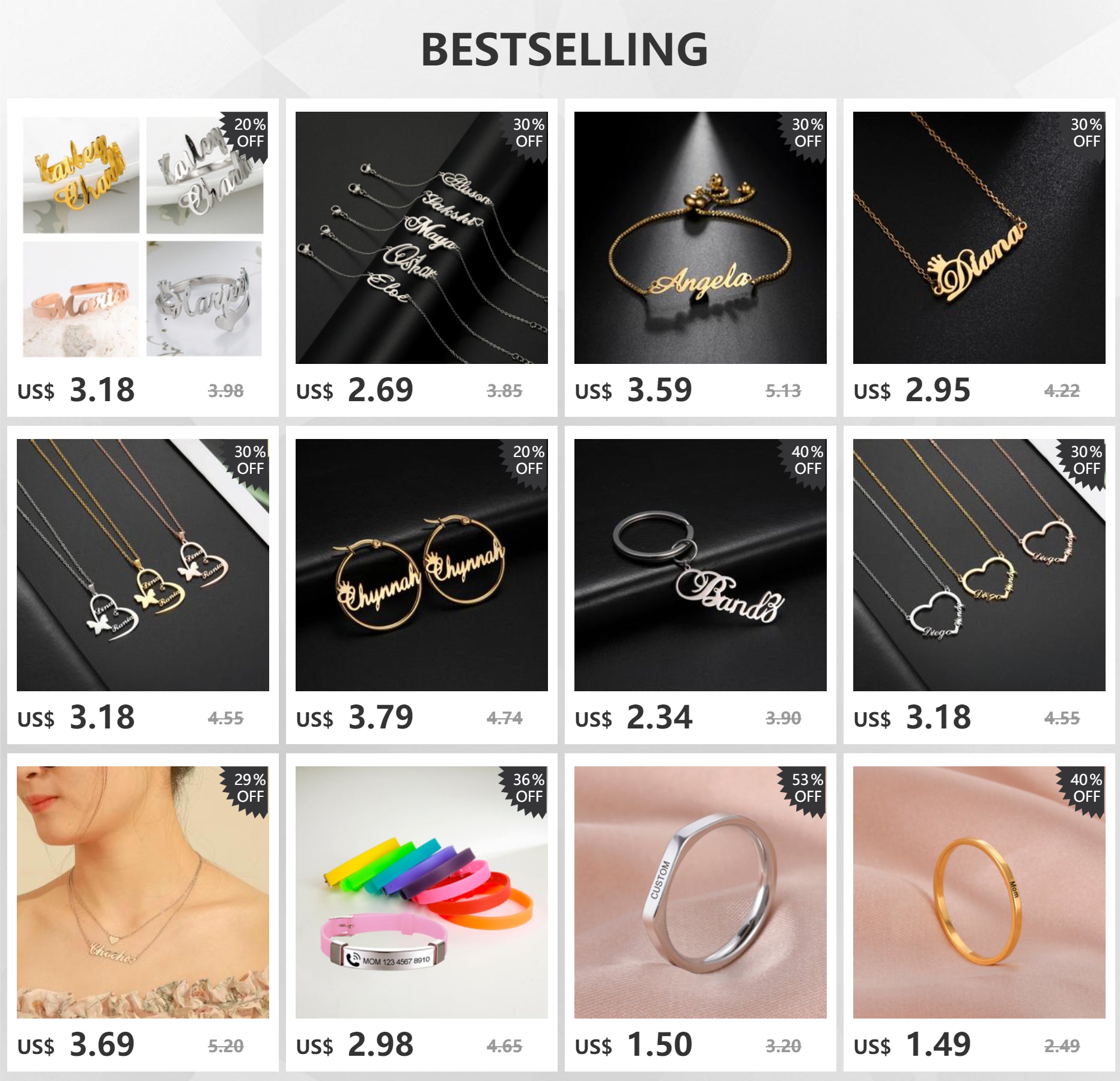 Heart Custom Name Necklace – Stainless Steel Personalized Pendant