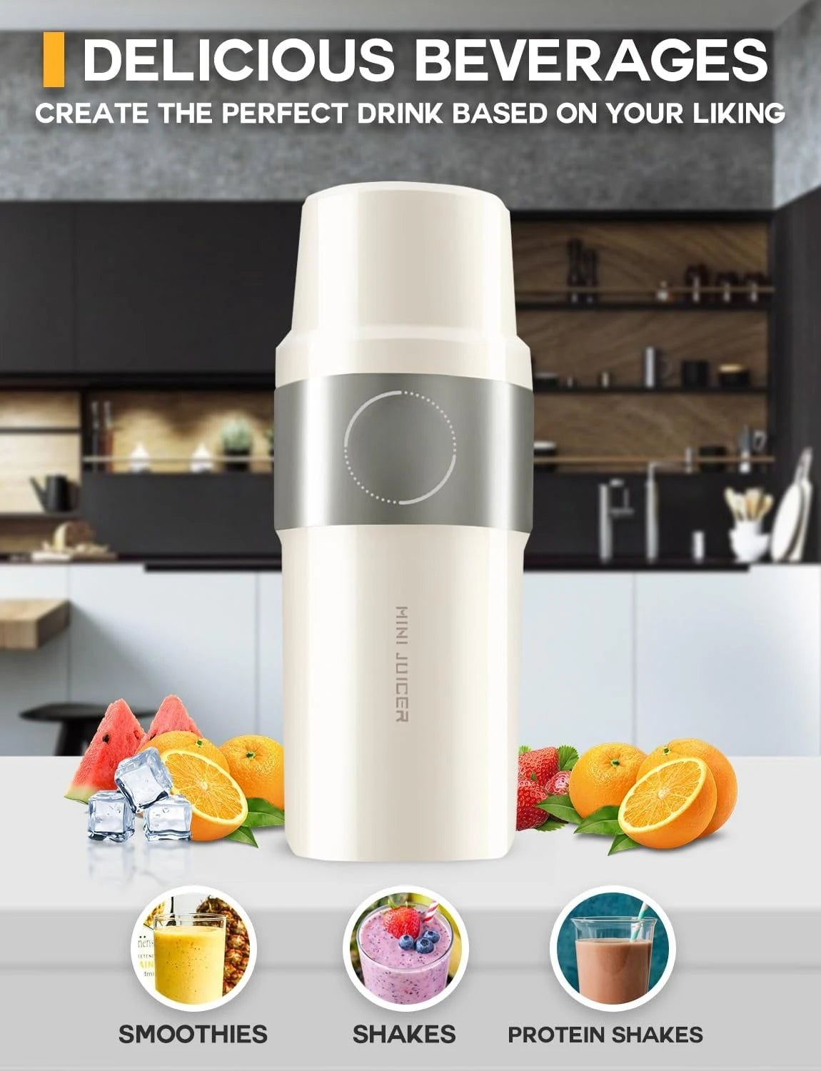 Portable Vacuum Blender – Rechargeable Fruit & Vegetable Mixer with Stainless Steel Blades