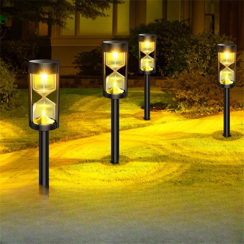 Bright Solar Hourglass LED Pathway Lights – Outdoor Solar Garden Lights for Yard & Landscape Decoration