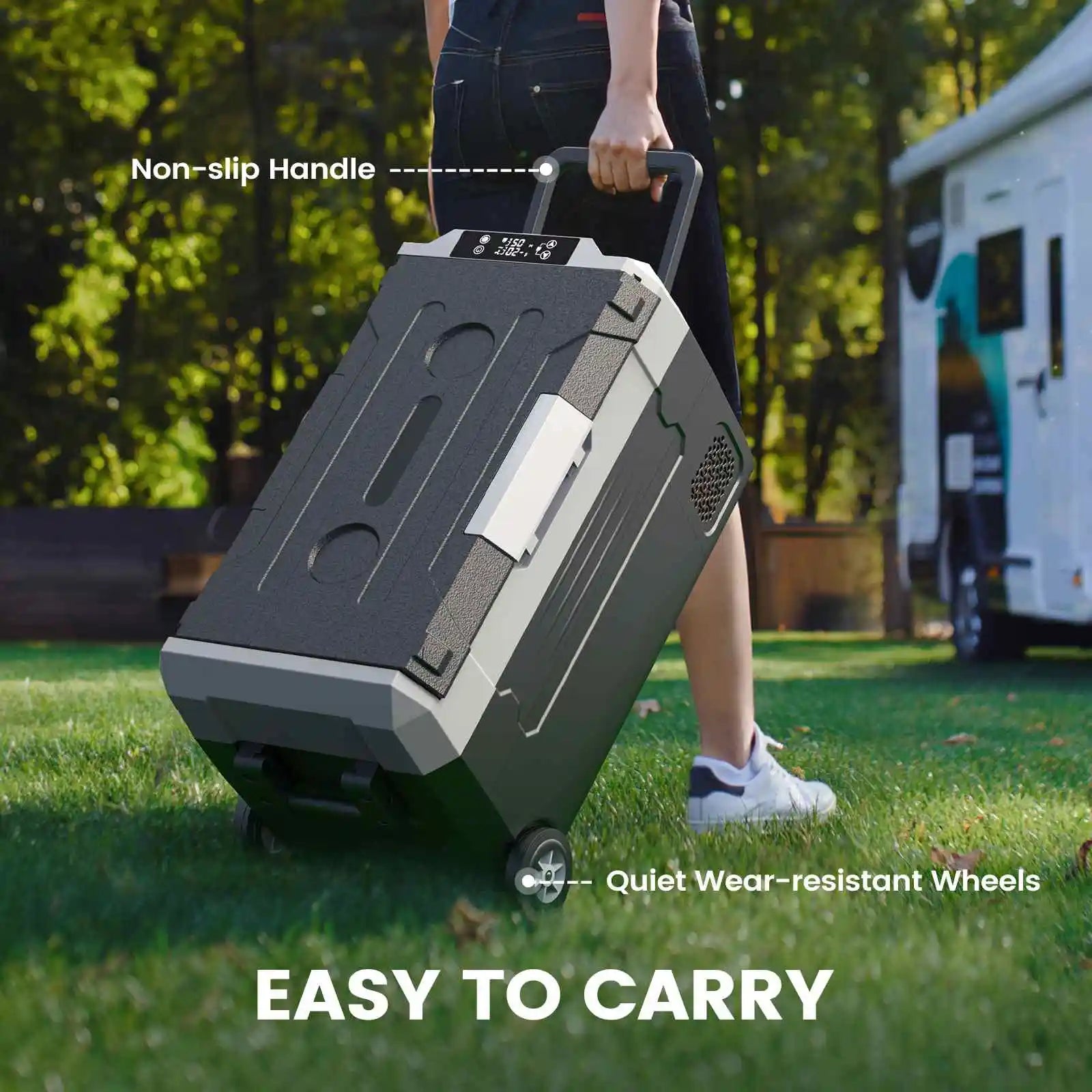 KROAK Dual Zone Portable Car Fridge 35L/45L/55L with Bluetooth & Wheels