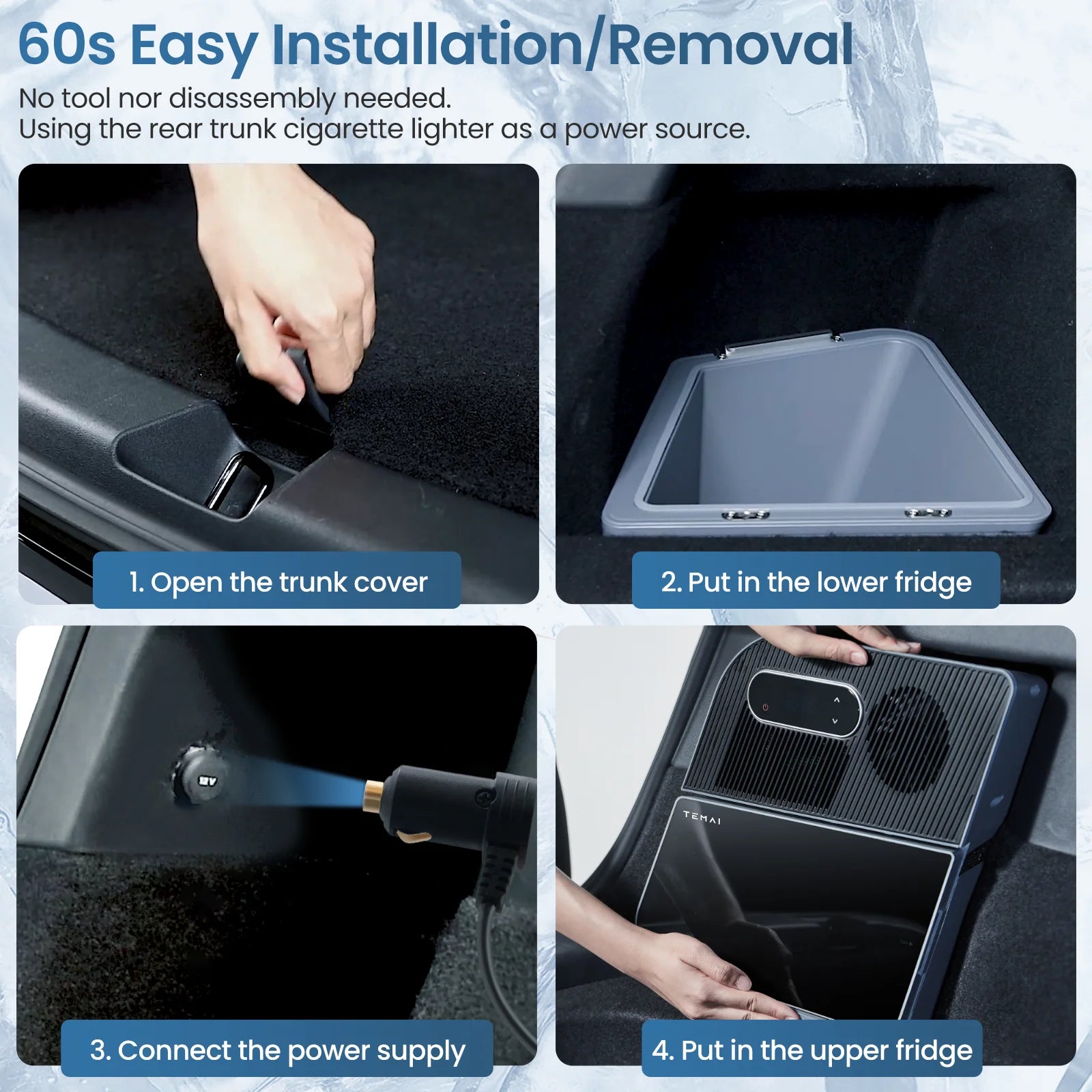 5L Smart Car Fridge for Tesla Model Y 5-Seater – Portable Compressor Cooling, 12V/24V