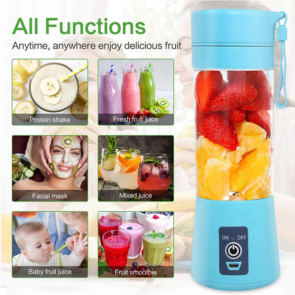 Portable Mini Electric Juicer – USB Rechargeable Smoothie & Juice Maker for Fruits and Citrus