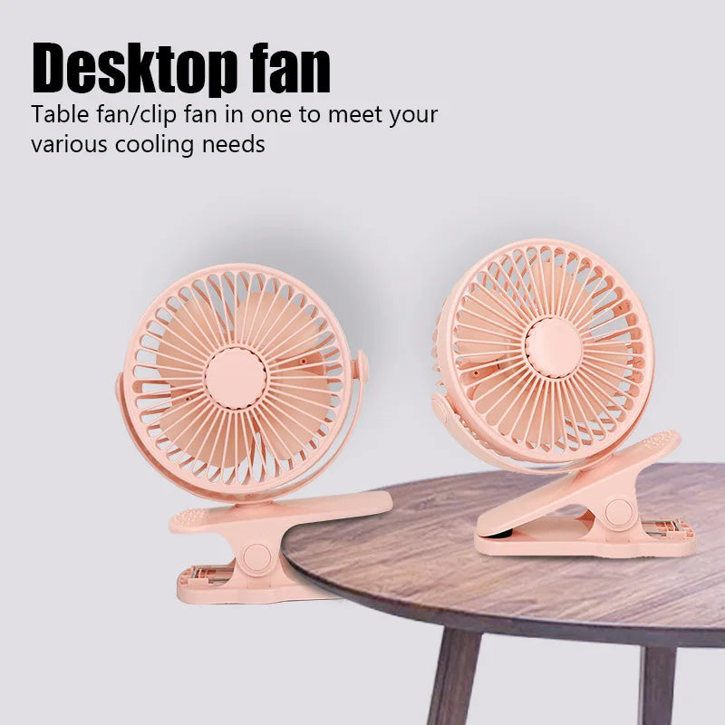 Portable Mini USB Clip Fan – Quiet Desktop Electric Air Cooler for Students & Dormitory Use