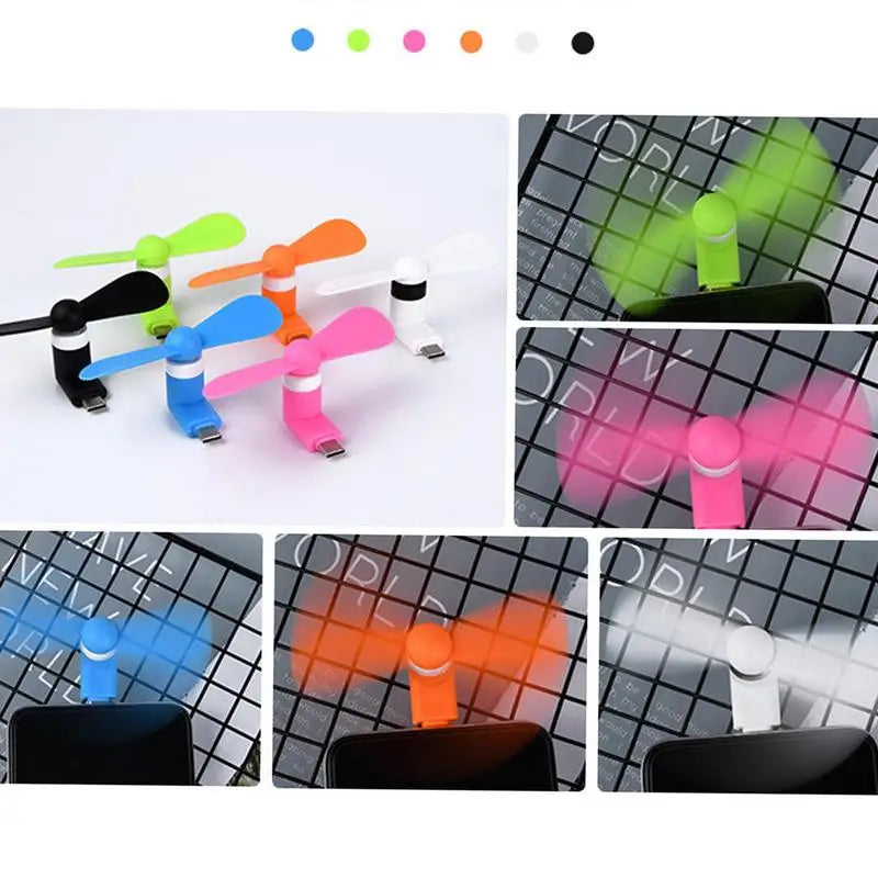Type-C Portable Mini Phone Fan – USB Cooling MicroFan with Charging Treasure Compatibility