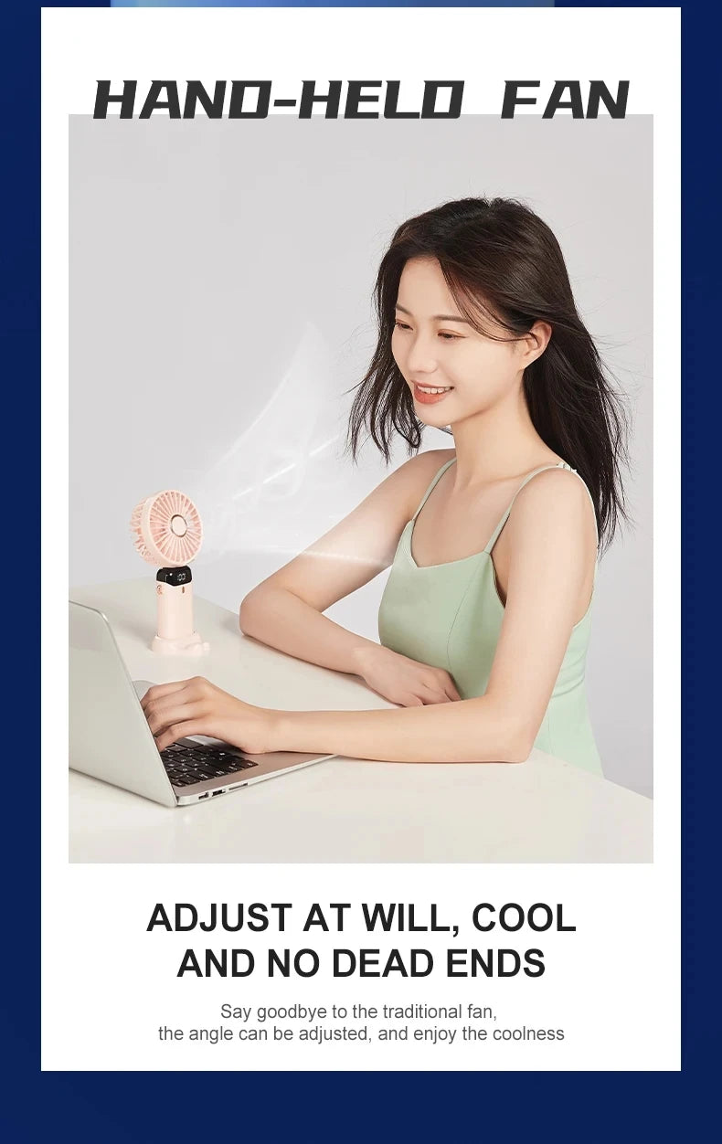 Mini USB Rechargeable Cooling Fan – Handheld & Desktop Personal Air Circulator