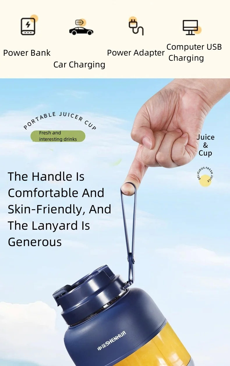 Portable USB Electric Juicer – Rechargeable Fruit Blender for Home & Outdoor Use