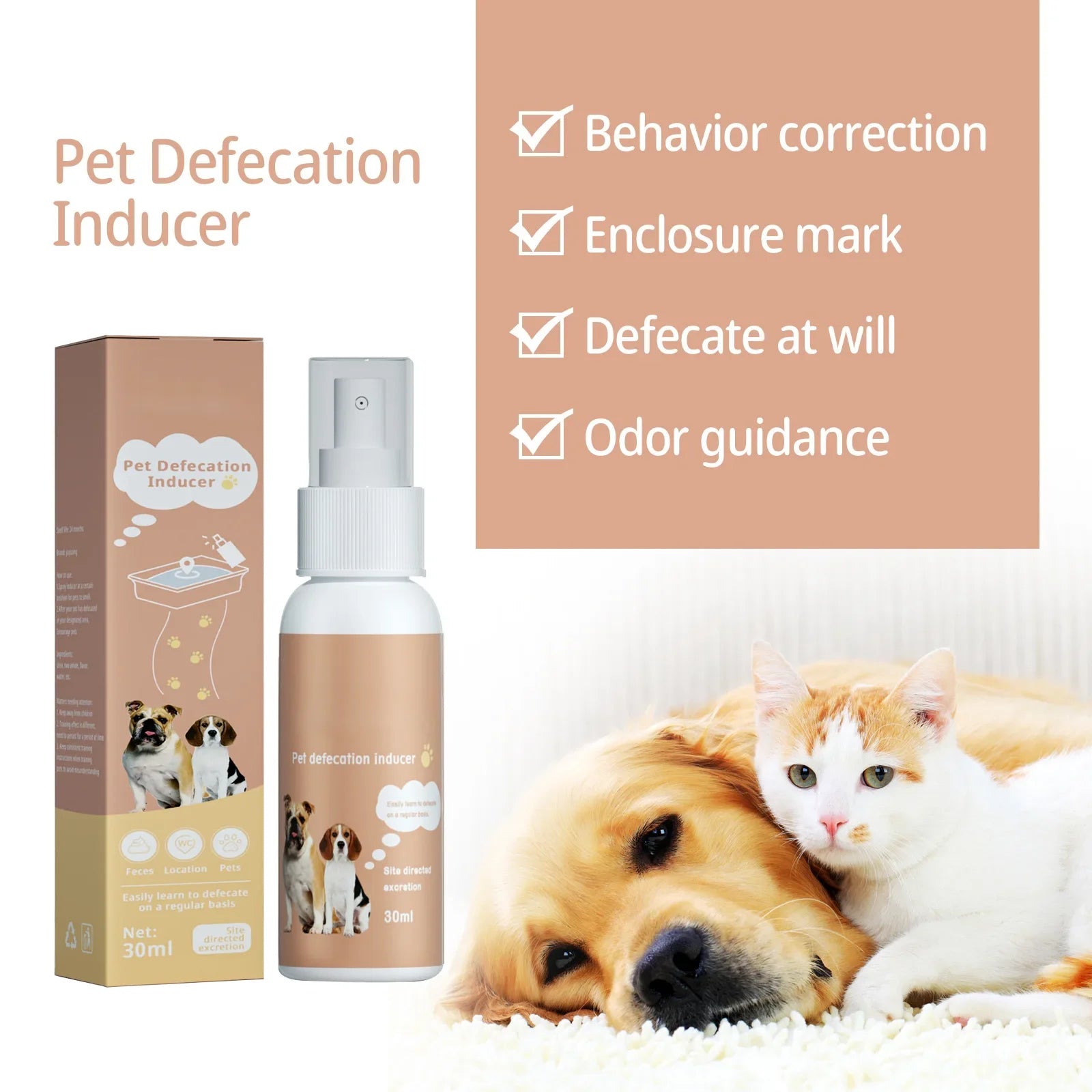 Pet Defecation Inducer Spray – Indoor/Outdoor Cat & Dog Toilet Training Aid