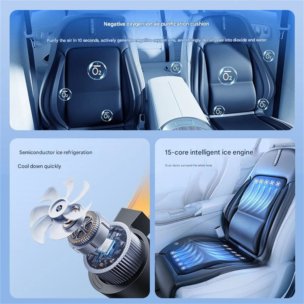 ar Seat Cooling Fan Cushion – Ventilated Lumbar Support Pad for Summer Driving