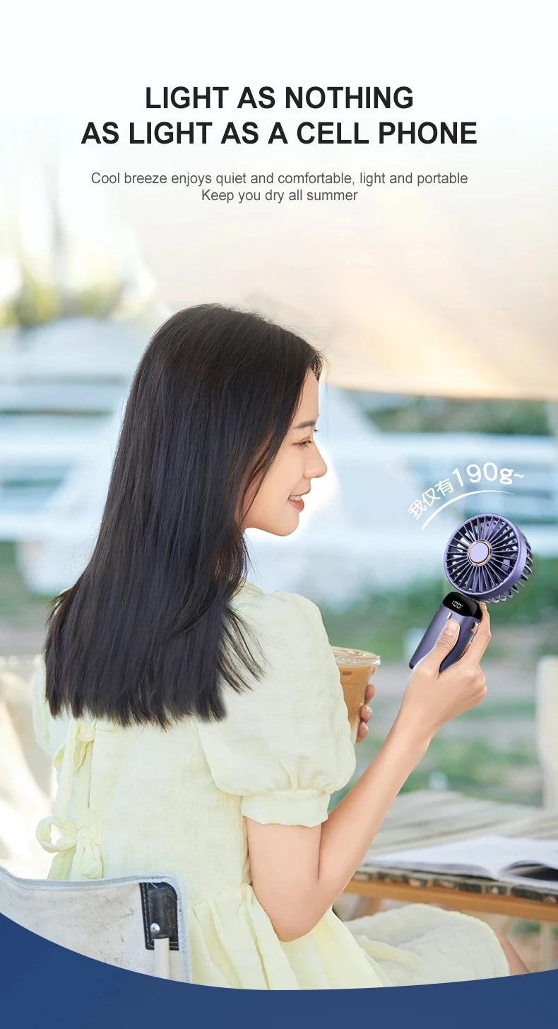 Mini USB Rechargeable Cooling Fan – Handheld & Desktop Personal Air Circulator
