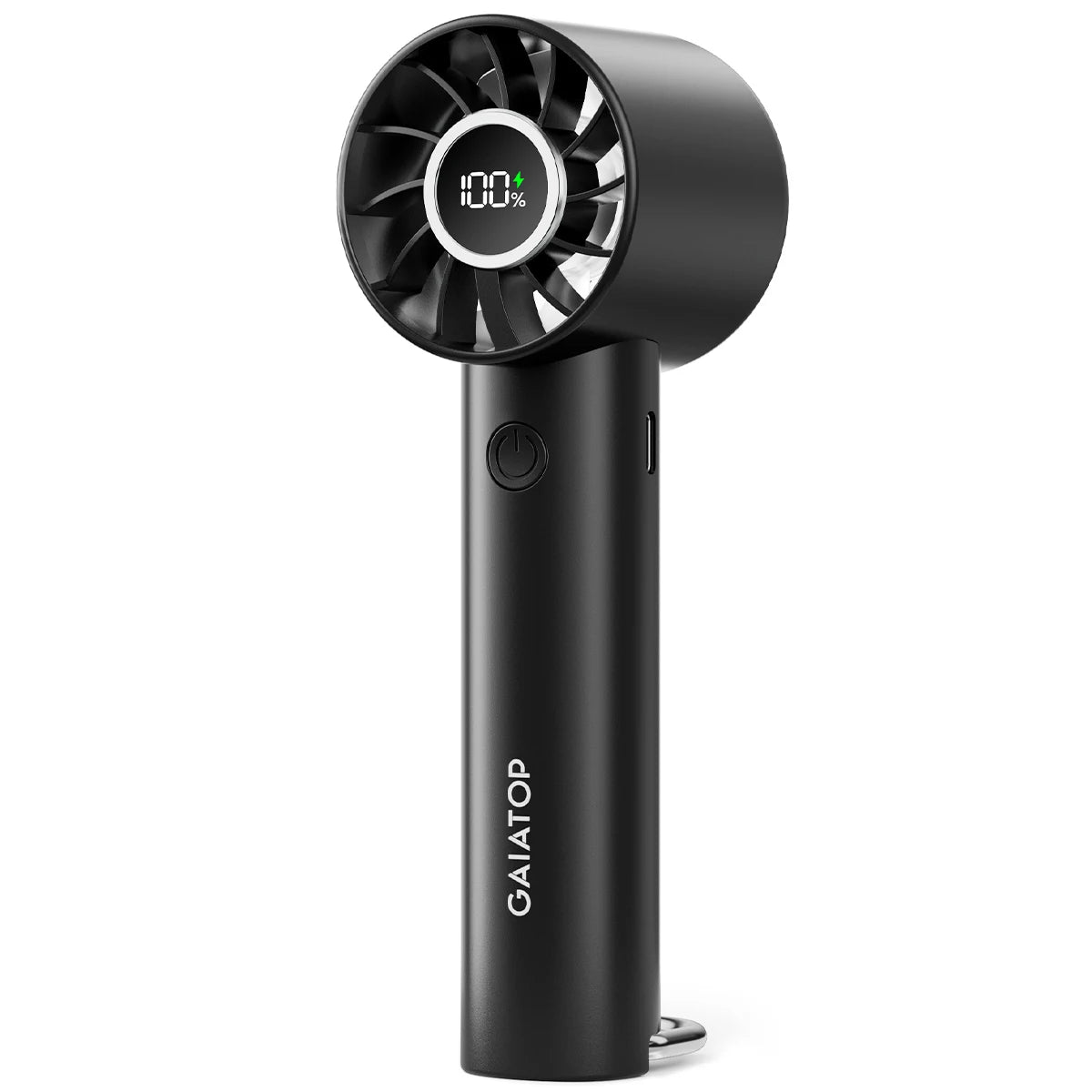Handheld Portable Mini Fan – 3-Speed USB Rechargeable with LED Display & Built-in Flashlight