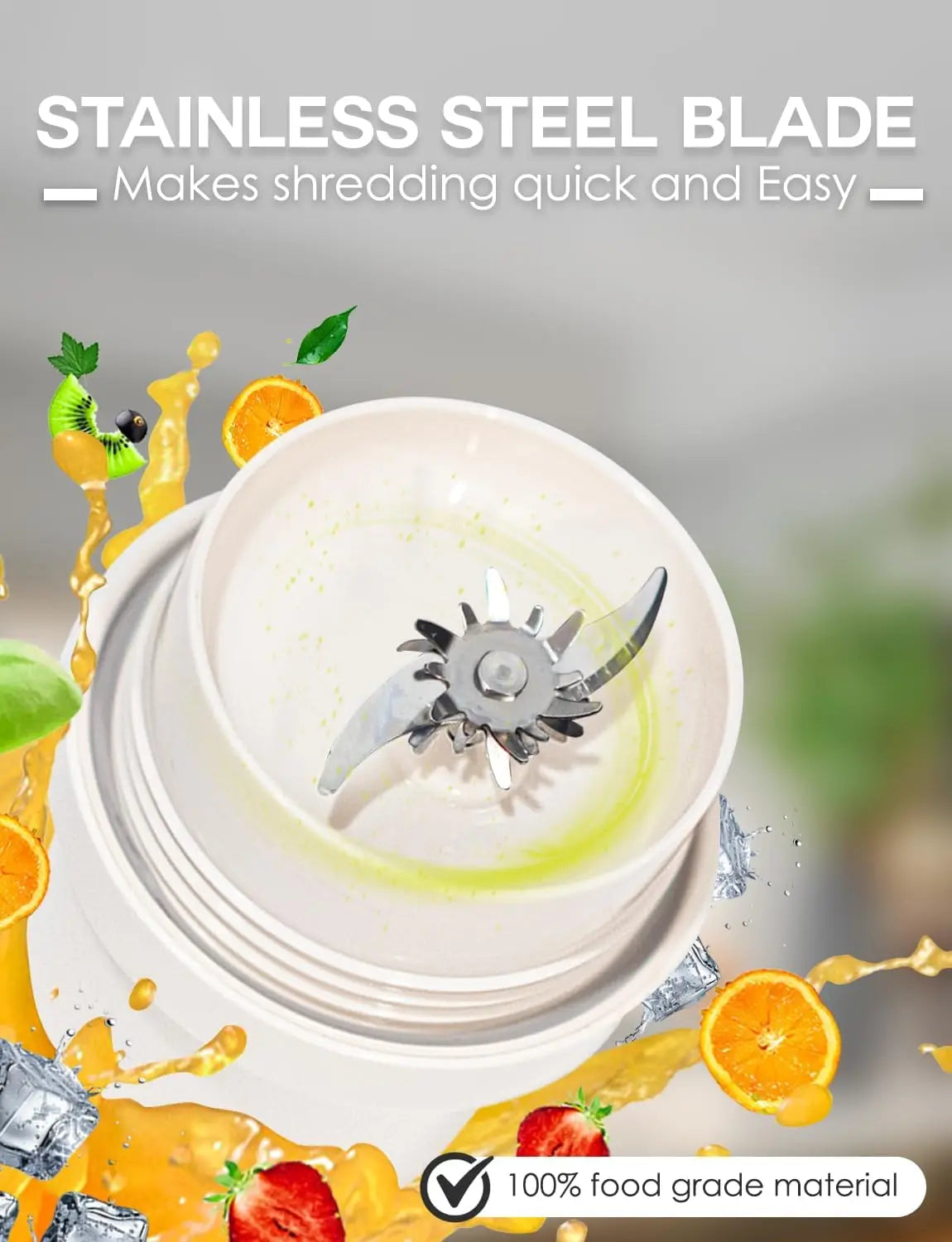 Portable Vacuum Blender – Rechargeable Fruit & Vegetable Mixer with Stainless Steel Blades
