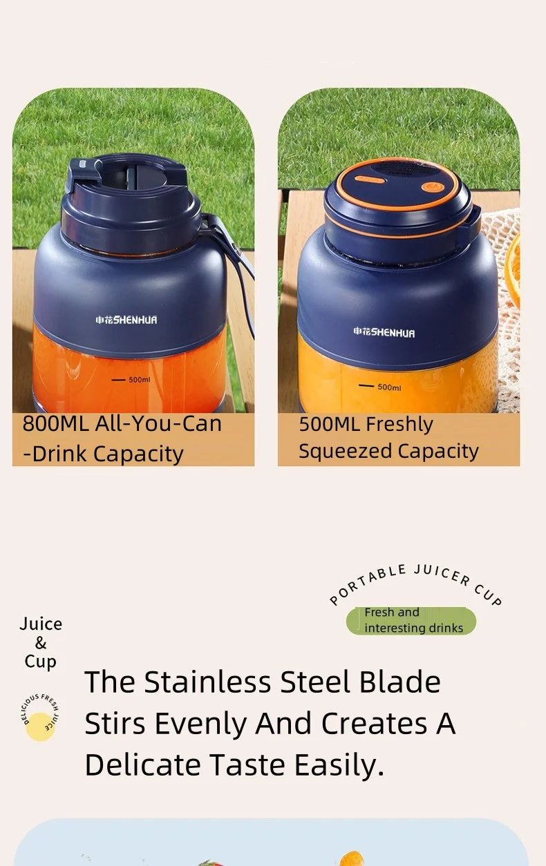 Portable USB Electric Juicer – Rechargeable Fruit Blender for Home & Outdoor Use