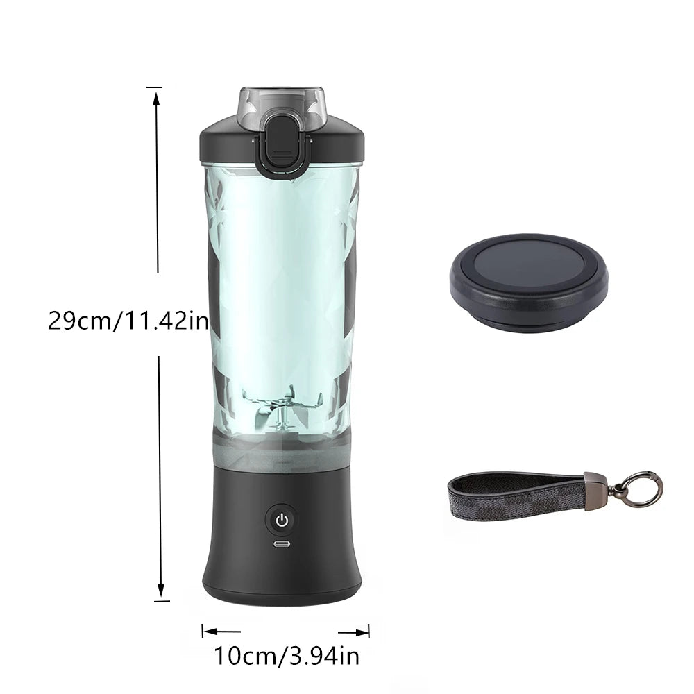 Portable Cordless Blender – 18oz USB-C Rechargeable Smoothie Maker with Leakproof Lid & BPA-Free Cup
