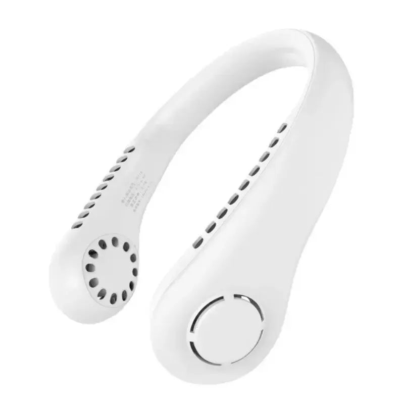 Mini Neck-Mounted Bladeless Fan – 3-Speed Rechargeable Wearable Cooler