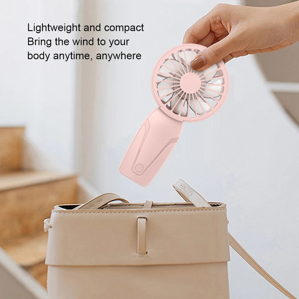 Portable Handheld Mini Fan – USB Rechargeable, Lightweight ABS with Cute Design for On-the-Go Cooling