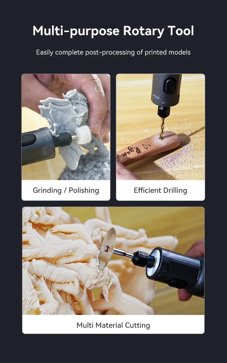 Creality 3.7V Cordless Rotary Tool Kit – 6-Speed Handheld Grinder for 3D Prints & DIY Projects