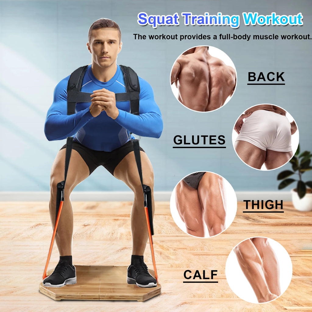 Adjustable Squat Harness Vest for Resistance Bands – Padded Shoulder Strap for Squat and Strength Training Workouts