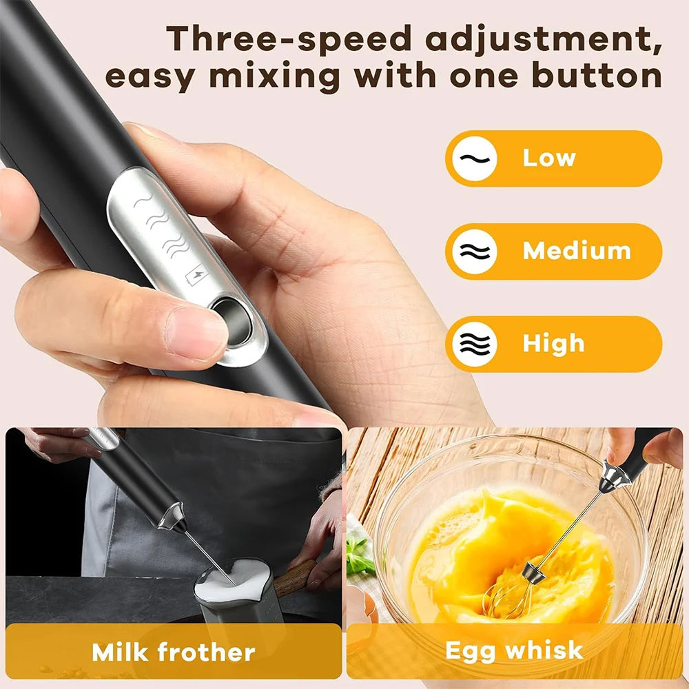 Electric Handheld Milk Frother – Drink Mixer & Egg Whisk for Coffee, Matcha, and Cappuccino          Ask ChatGPT