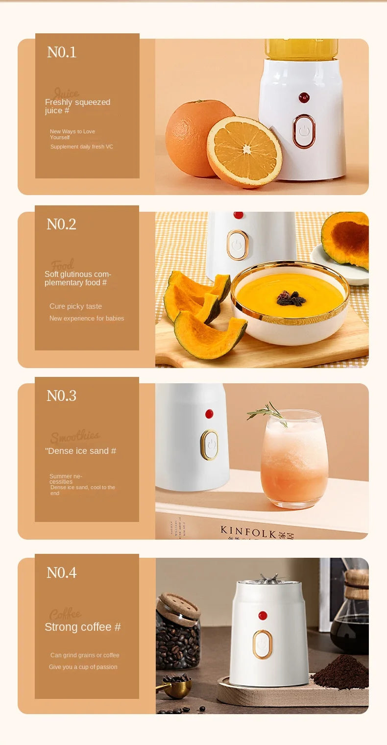 Portable  Blender For Kitchen And Home  Wireless Electric Fruit Juicer Machine Shakes and Smoothies Personal Travel Blender