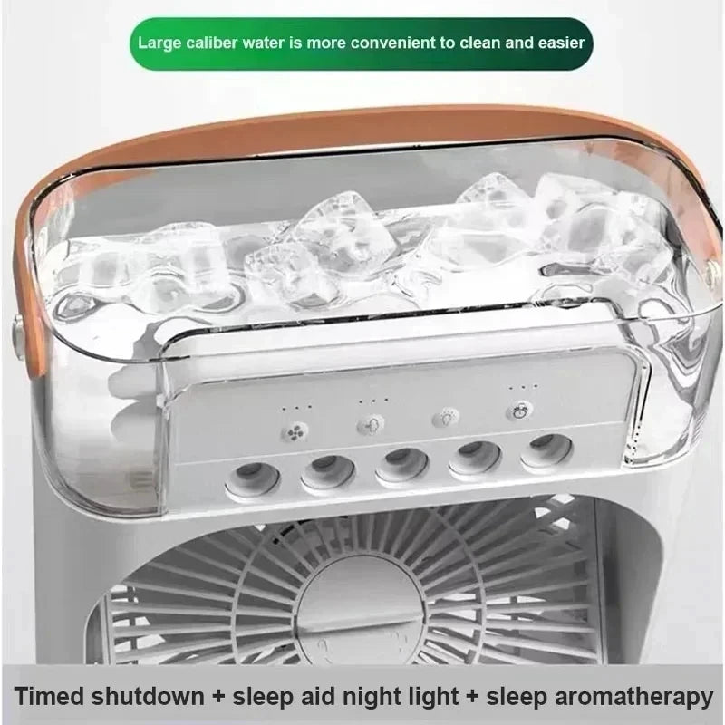 2025 3-in-1 Portable Air Cooler – Fan, Humidifier & LED Night Light