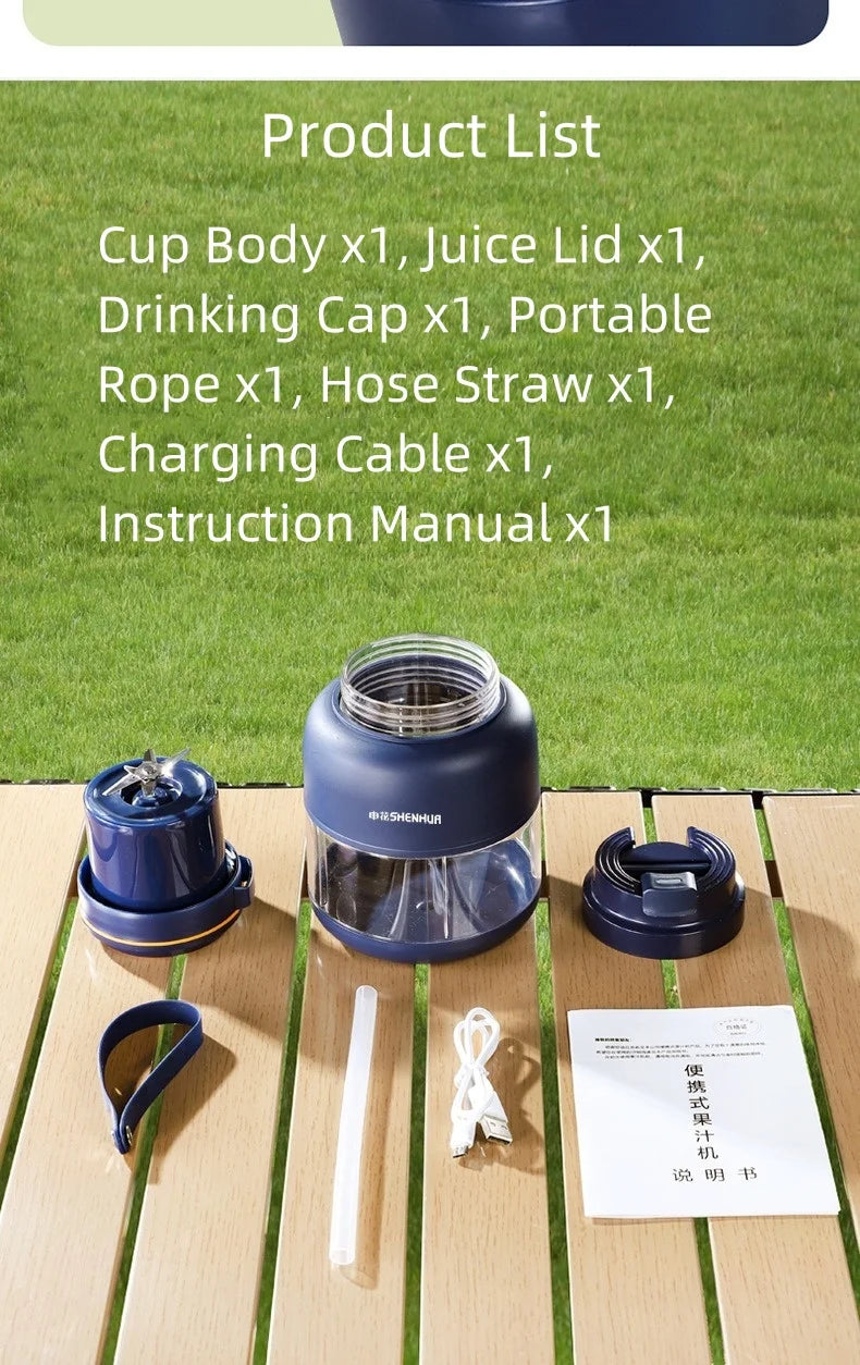 Portable USB Electric Juicer – Rechargeable Fruit Blender for Home & Outdoor Use