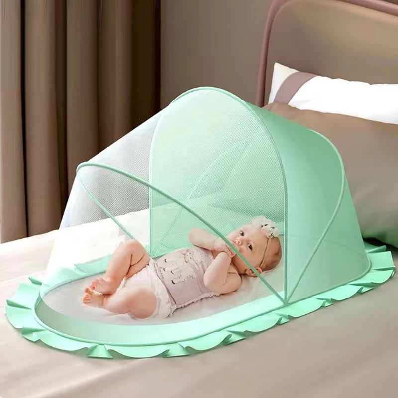 Foldable Full-Coverage Baby Bed Mosquito Net – Portable, Breathable Crib Netting for Newborns