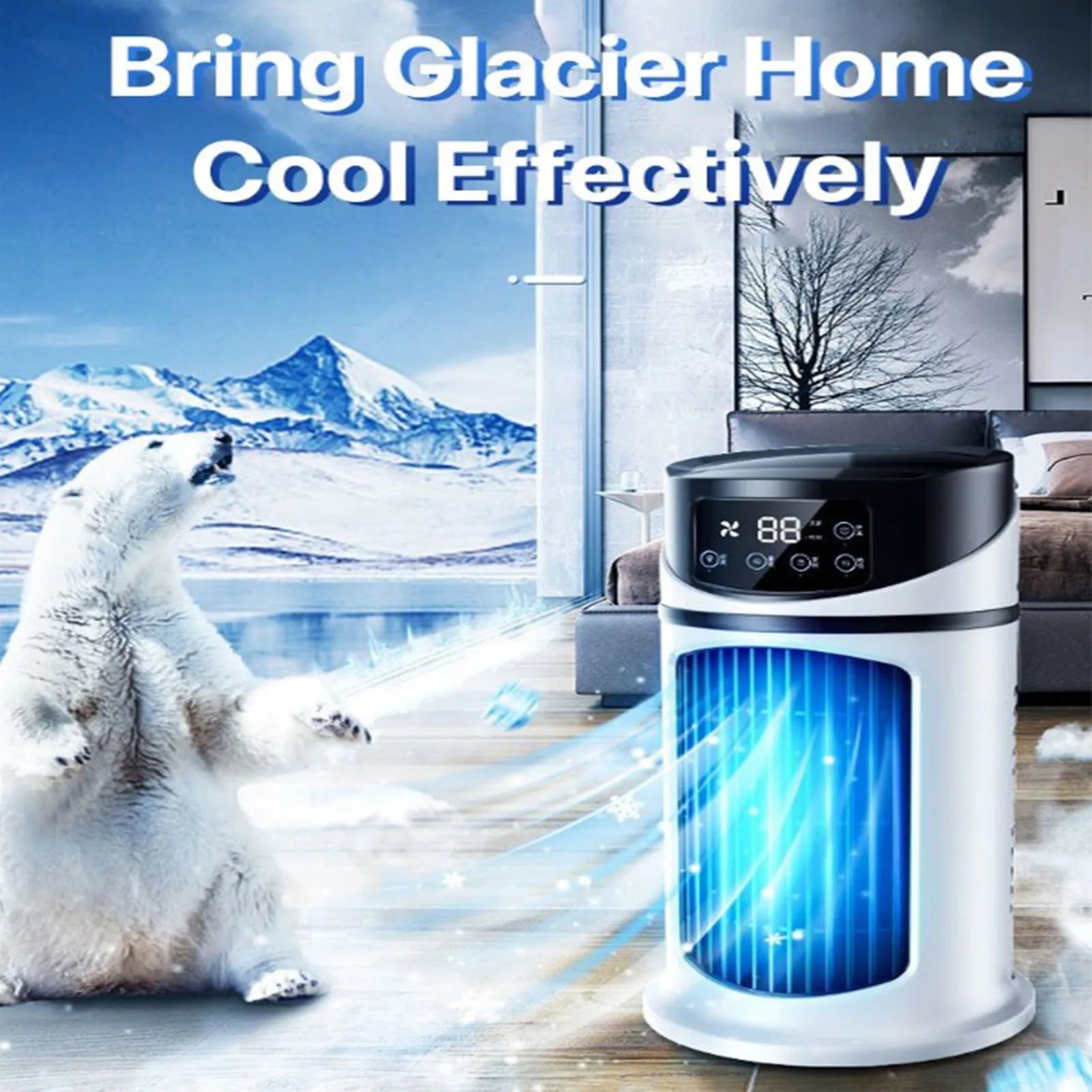 "Portable Air Cooler Fan – Water Cooling Mobile AC for Home & Office Use