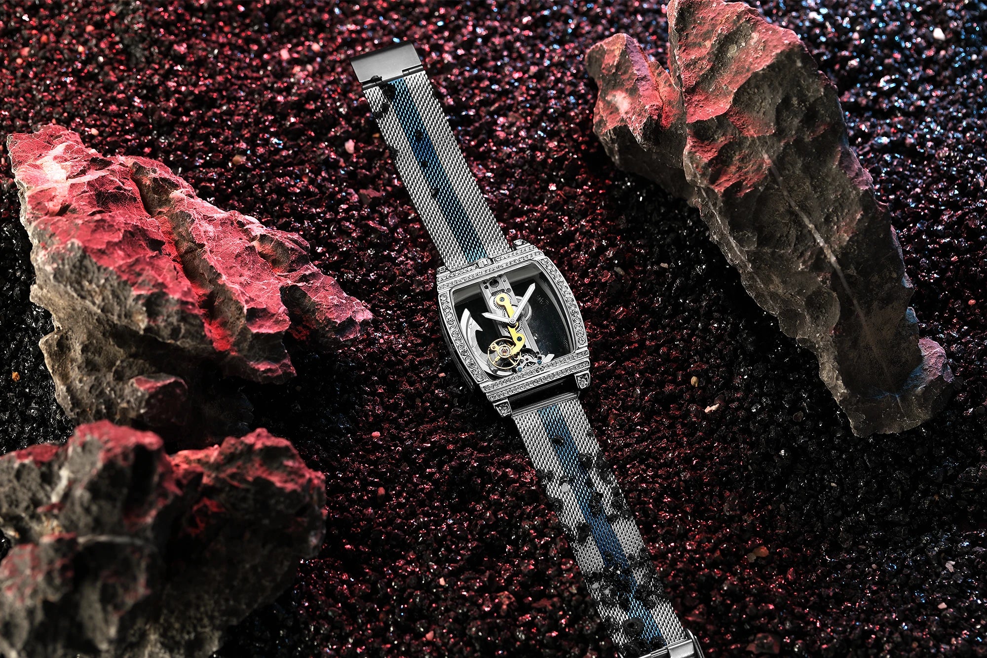 Transparent Automatic Mechanical Watch Men Steampunk Skeleton Luxury Gear Self Winding Leather Mens Clock Watches Montre Homme