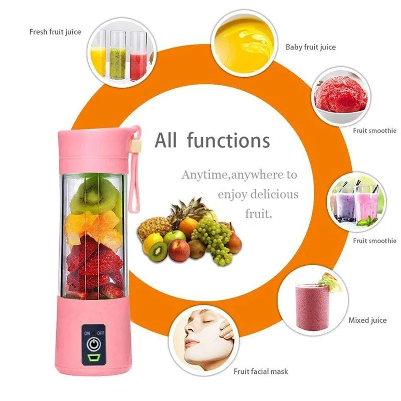 Portable Mini Electric Juicer – USB Rechargeable Smoothie & Juice Maker for Fruits and Citrus