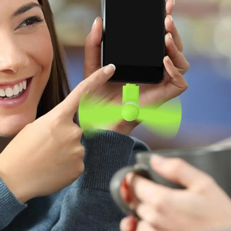 Type-C Portable Mini Phone Fan – USB Cooling MicroFan with Charging Treasure Compatibility